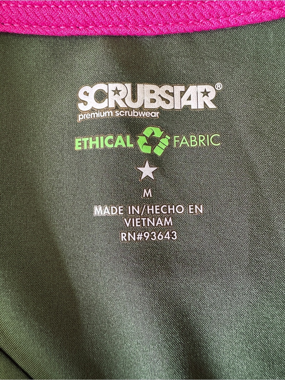 Scrub Star Olive Green Scrub Set Size M/S Stretch Zip Pocket Uniform EUC - Picture 5 of 7